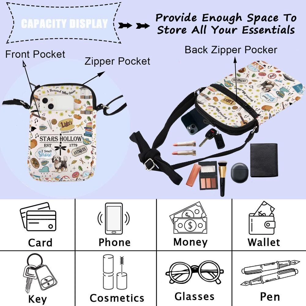 4385 Stars Hollow TV Show Inspired Crossbody Purses Bag Lukes Diner Gift - Picture 5 of 6